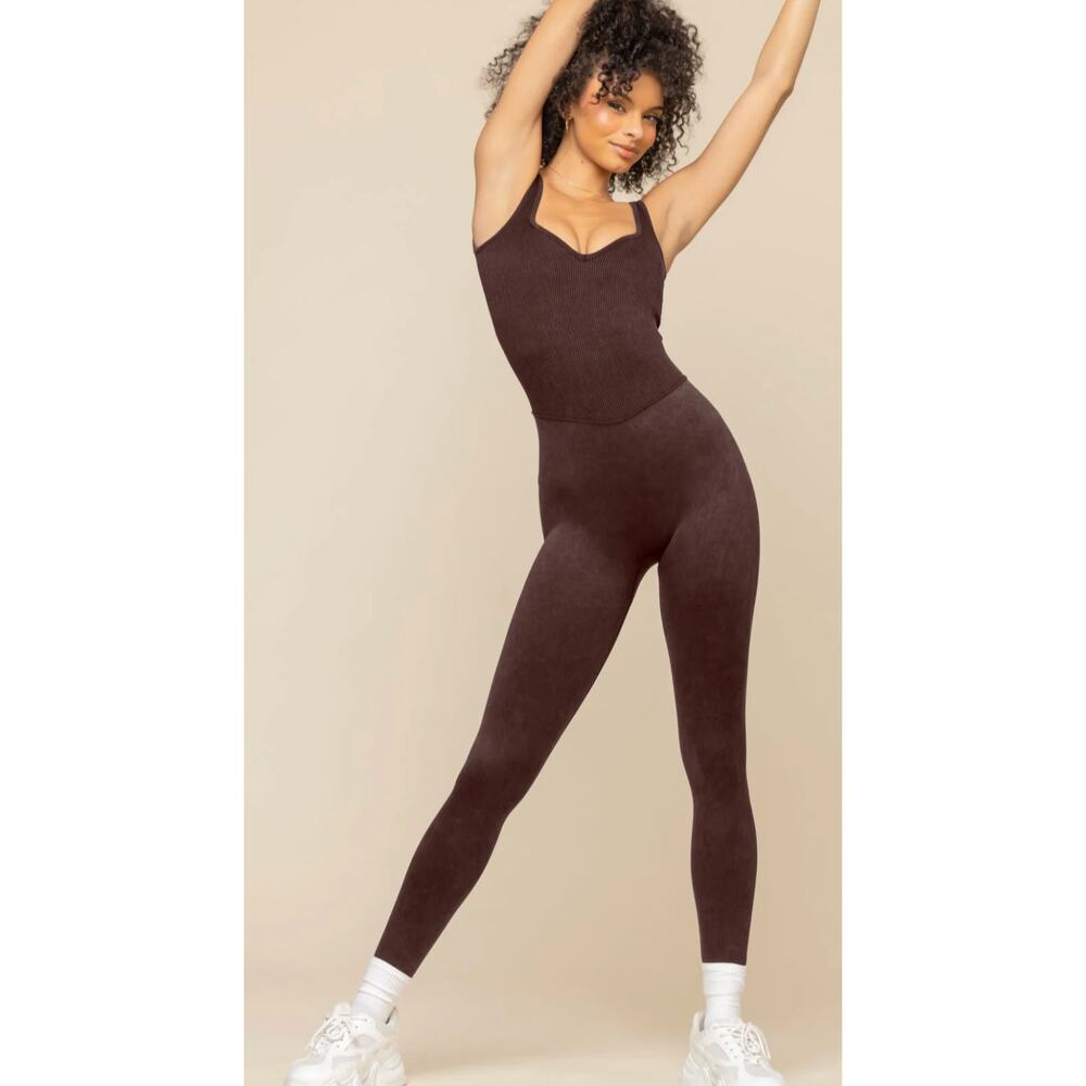 POPFLEX Be Flexible Seamless Onesie in French Roast Size XS